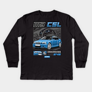 BMW E46 M3 CSL Kids Long Sleeve T-Shirt
